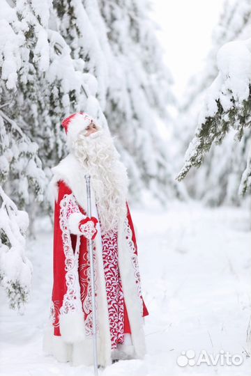 Посох мороза, борода, варежки, коса Снегурочки