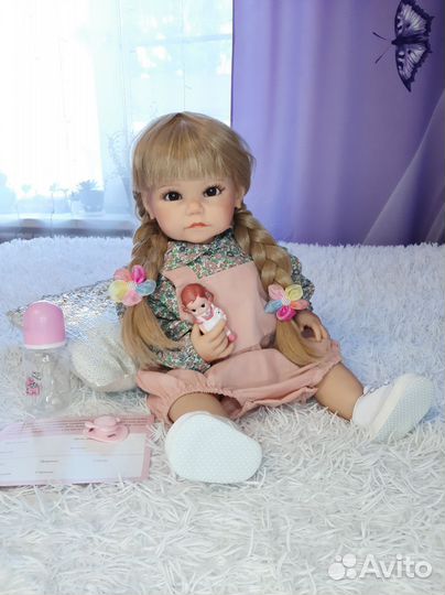 Красивая кукла Реборн рост 55 см с твердым телом