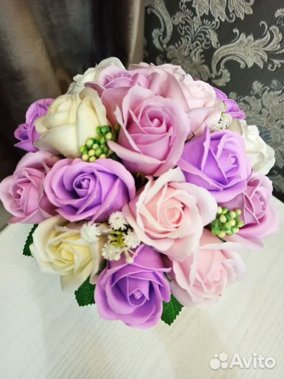 Букет из мыльных роз