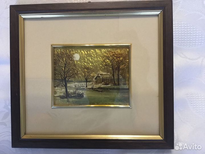 Миниатюрная литография на золотой фольге