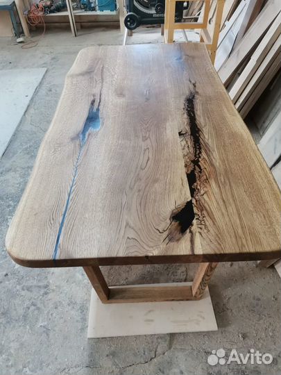 Стол из массива дуба в стиле лофт