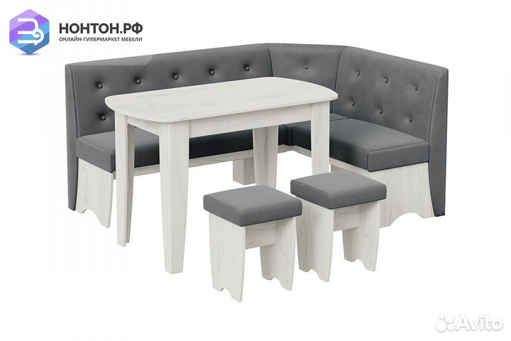 Кухонный уголок Барселона дуб крафт белый / микров