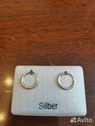 Сережки детские колечки серебро клеймо