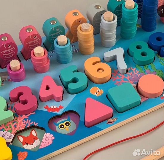 Развивающие доски, цифры, магнитная игра, рыбалка
