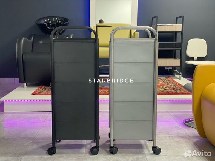 Тележка парикмахерская с металлическим верхом