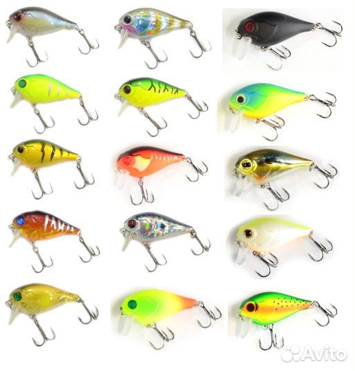 Набор воблеров форель,голавль,окунь,щука Buzzater