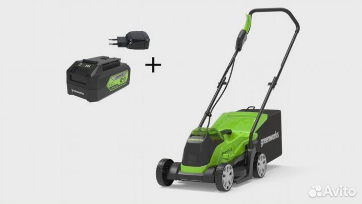Газонокосилка Greenworks GD24LM33K4, АКБ 4Ач
