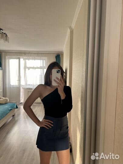 Юбка женская кожаная