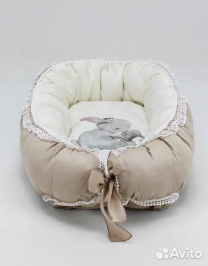 Кокон-гнездышко для новорожденных сатин новый