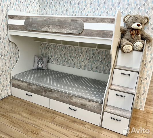 Кровать детская двухъярусная (правая/левая)