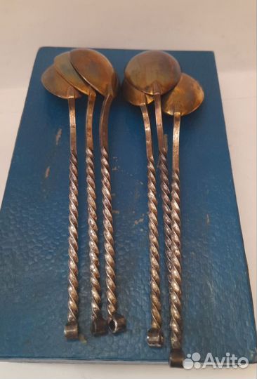 Чайные ложки из мельхиора СССР золочение