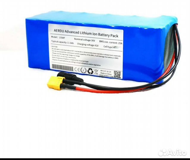 Аккумулятор 36 В (42v) 10.4 Аh bms 25a 18650