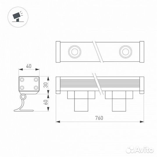 Настенный прожектор Arlight AR-line 045367
