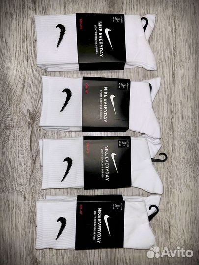 Носки nike everyday белые высокие 12 пар