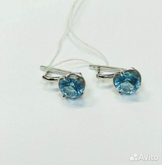 Золотые серьги с топазом