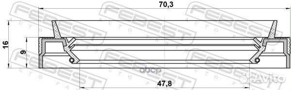 Сальник 50x70x10/16 Toyota 95JEZ50700916L Febest