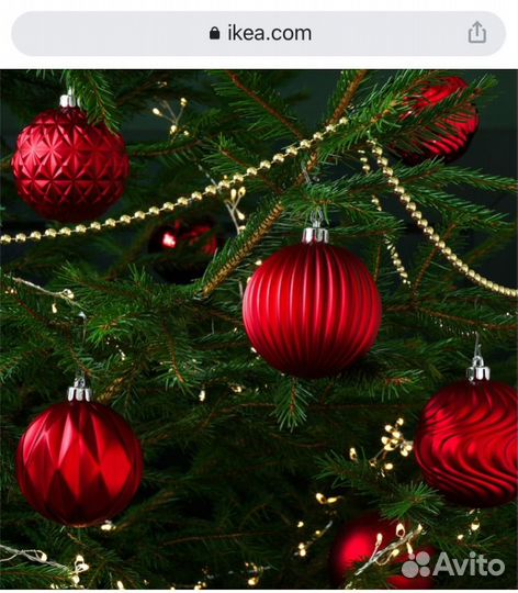 IKEA 2 набора Ёлочные игрушки шары
