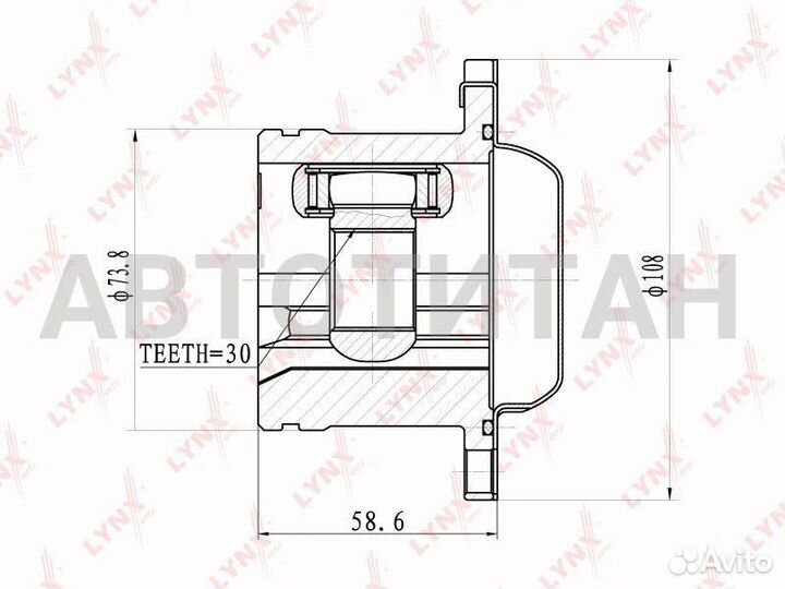 Шрус внутренний перед прав/лев Volkswagen Polo/Gol