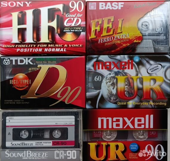 Аудиокассеты новые набором 6 штук