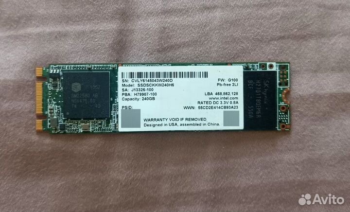 M.2 SSD intel 240 Gb