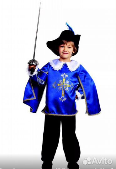 Синий костюм мушкетера для мальчика
