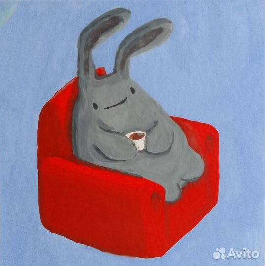 Картины Диптих обычный заяц и кубический заяц