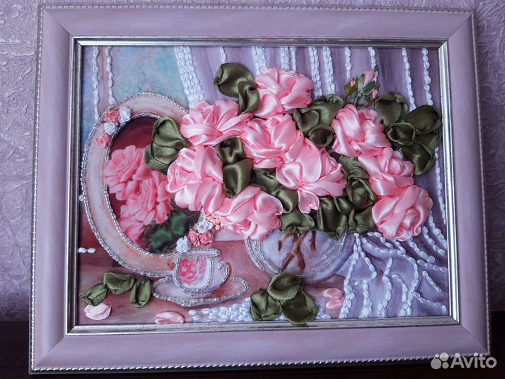 Картины вышитые лентами