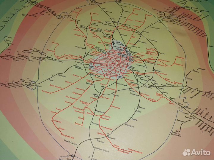 Винтажные схемы-плакаты метро Москвы и жд