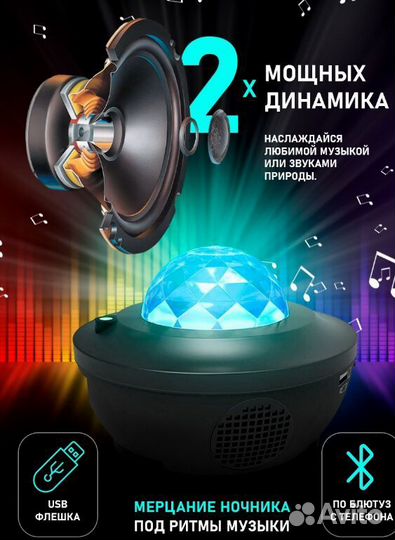 Ночник детский проектор звездное небо