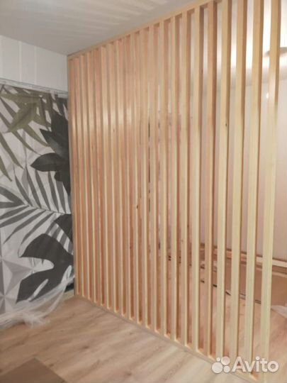 Реечные перегородки из дерева