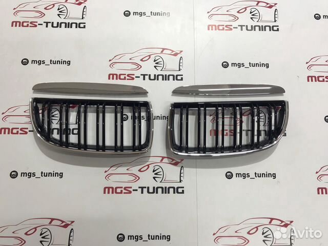 Ноздри BMW 3 серии E90 05-08 Черный глянец + Хром