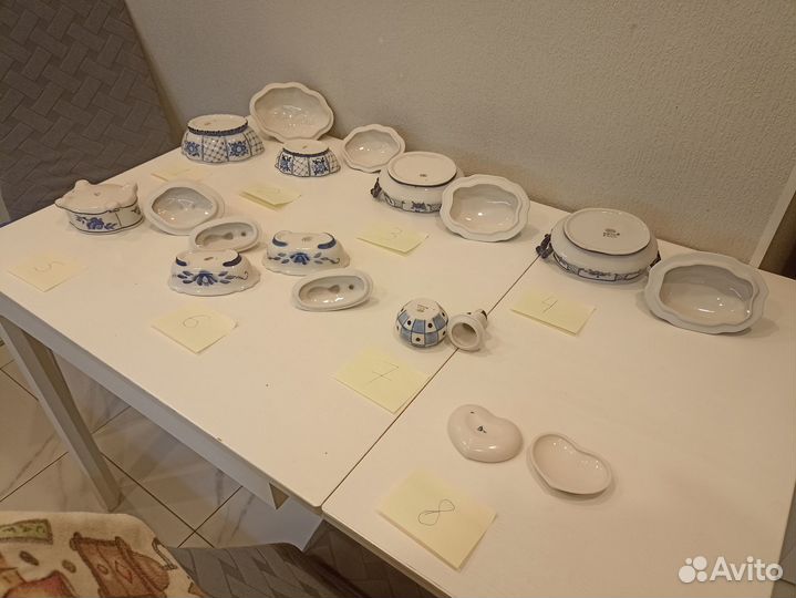 Гжель шкатулки большие, средние, маленькие