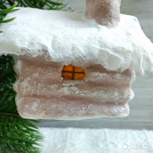 Ватные игрушки, деревенский дом, русский сувенир