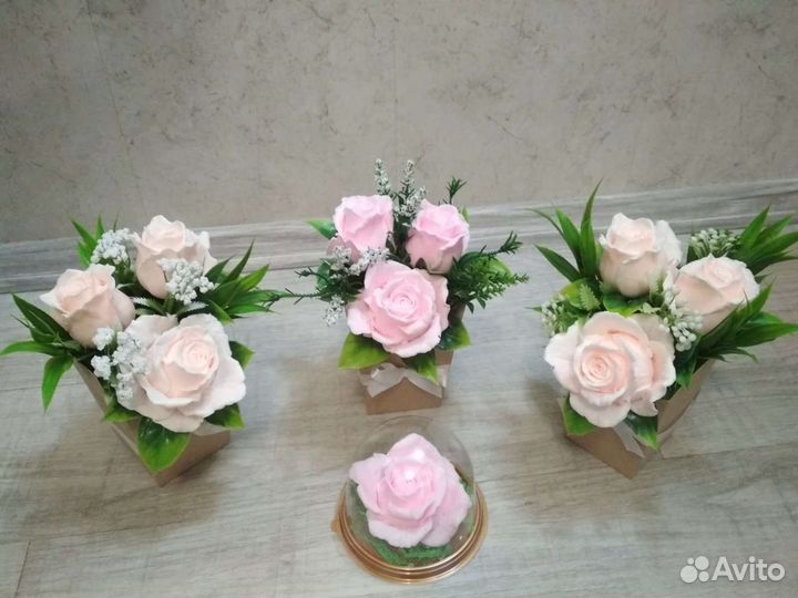 Букеты роз из настоящего мыла ручная работа
