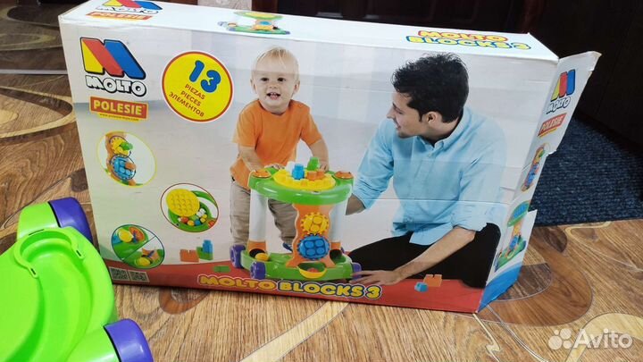 Каталка ходунки Molto игровая с конструктором