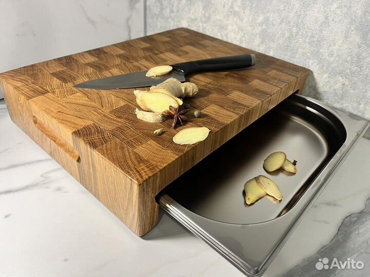 Торцевая разделочная доска с гастроемкостью