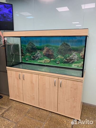Аквариум 500 литров с LED-освещением беленый дуб