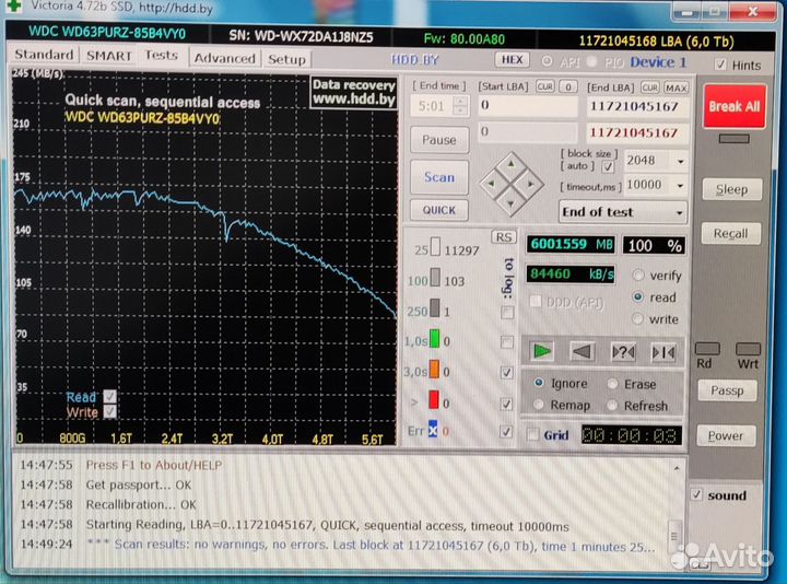 Жесткий диск western digital WD63purz 6TB