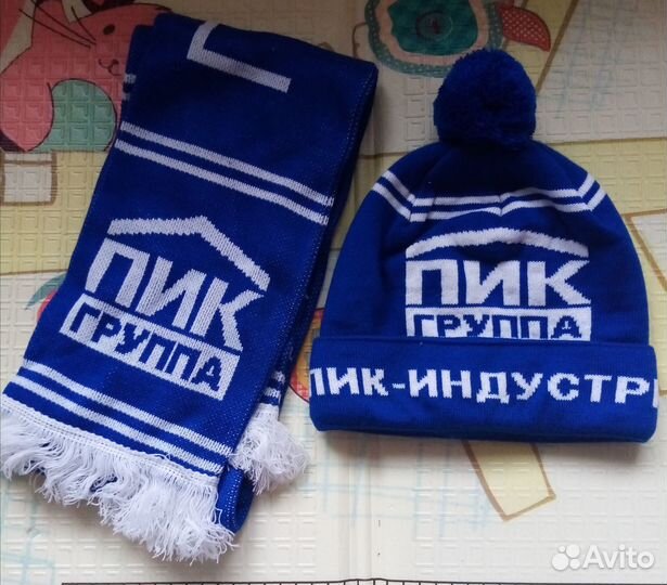 Шапка с шарфом мужская