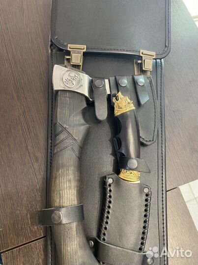 Подарочный набор шампуров в кожаном чехле