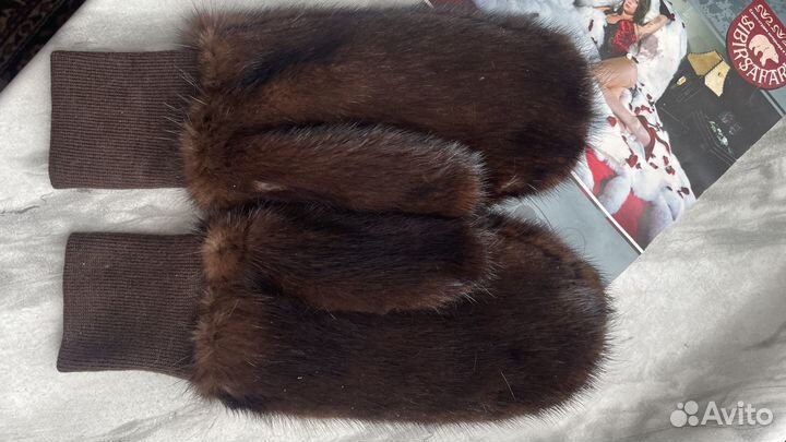 Варежки из меха норки размер 7-8