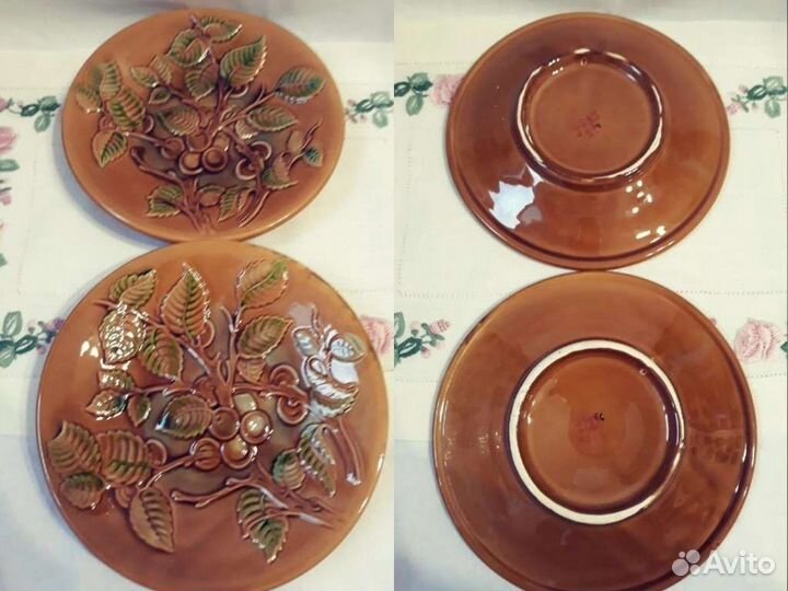 Майоликовая настенная тарелка, блюдо Зик конаково