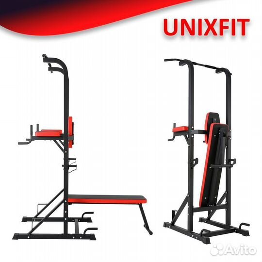 Турник-пресс-брусья со скамьей unix Fit 120P