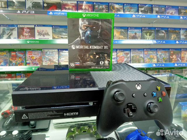 Xbox One Black Fat + Игра Mortal Kombat XL