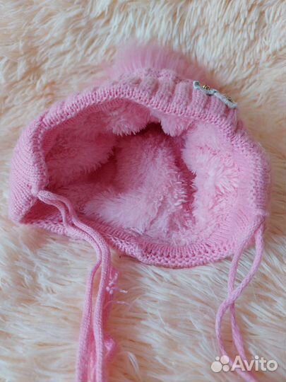 Шапочка для девочки зимняя