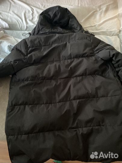 Куртка длинная зимняя женская 48 50 черная