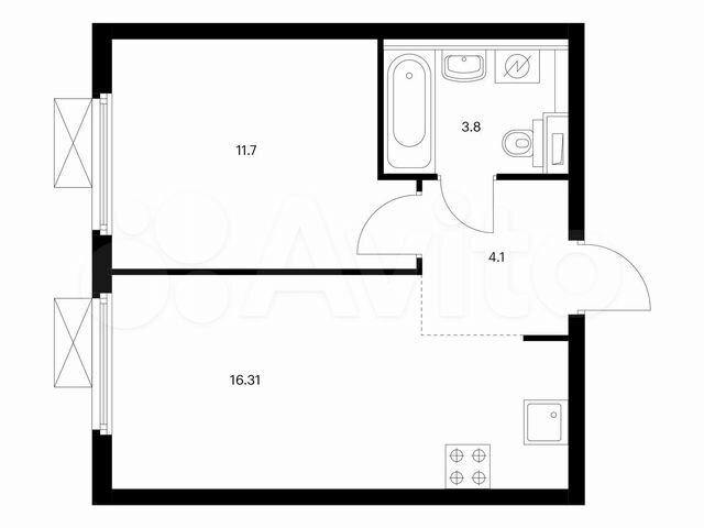 1-к. квартира, 35,9 м², 34/38 эт.