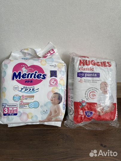 Подгузники Huggies classic L/4 9-14 кг 15 шт