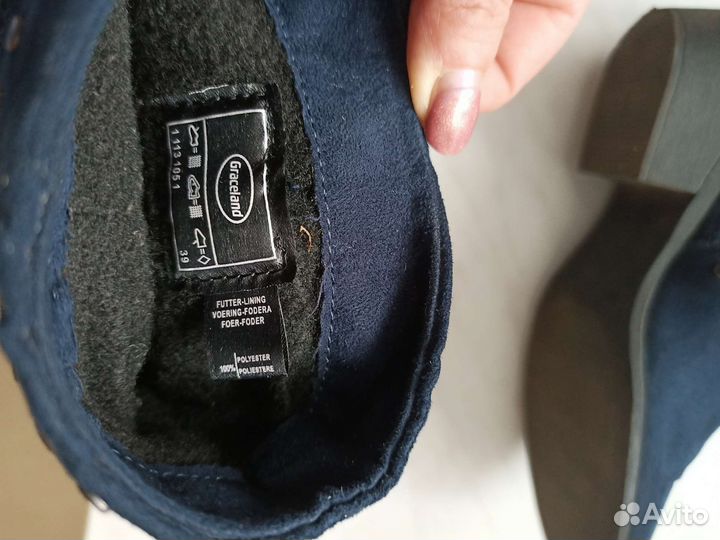 Полусапожки замшевые 39