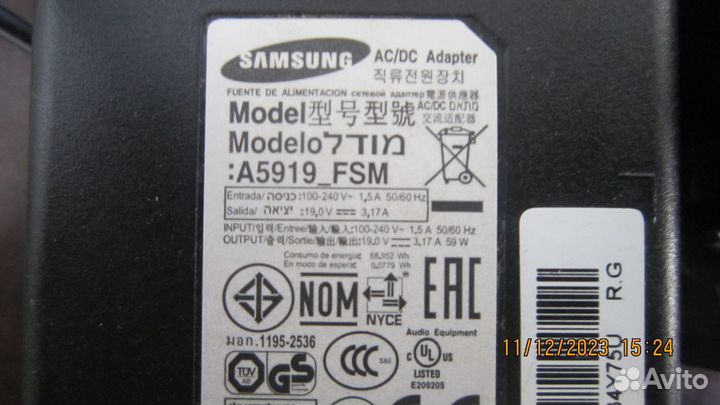 Блок питания для ноутбука, samsung, lg, sony vaio